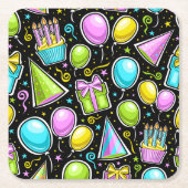 Geburtstag Rechteckiger Pappuntersetzer (Vorderseite)