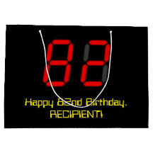 Geburtstag: Red Digital Clock Style "82" + Name