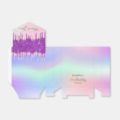 Geburtstag Regenbogen lila Glitzer Tropfen vielen  Geschenkschachtel (Ungefaltet)