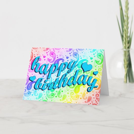 Geburtstag : Regenbogenpfeife : Karte (Vorderseite)