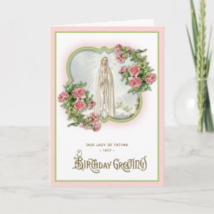 Geburtstag religiös Unsere Liebe Frau von Fatima J Karte