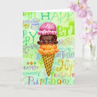 Geburtstag Religiöse Eiscreme Cone Segnungen Karte