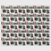 Geburtstag Retro Cube Foto 58. Rosa Grün Weiß Geschenkpapier (Flach)