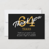 Geburtstag Retro Schwarz und Gold Dankeskarte (Vorderseite)