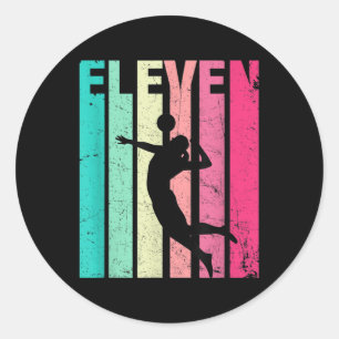 Geburtstag Retro Volleyball Liebhaber Jahre alt Bi Runder Aufkleber