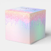 Geburtstag rosa holografische danke geschenkschachtel (Rückseite)