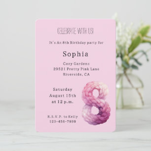 Geburtstag Rosa Lavendel Lila 8 Jahre Einladung