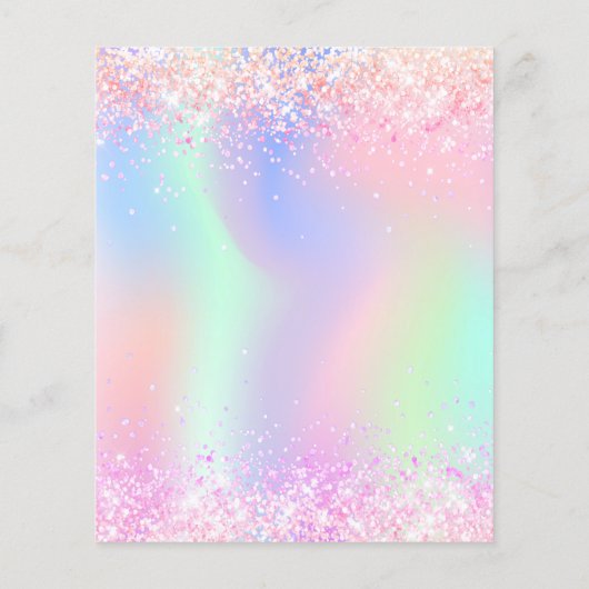 Geburtstag rosa lila Glitzer (Rückseite)