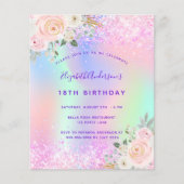 Geburtstag rosa lila Glitzer (Vorderseite)