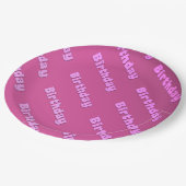 Geburtstag (rosa) pappteller (Schrägansicht)