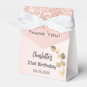 Geburtstag Rose gold eucalyptus Glitzer vielen Dan Geschenkschachtel