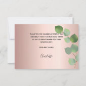 Geburtstag Rose Gold Eukalyptus Foto Dank Karte (Rückseite)