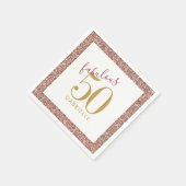 Geburtstag Rose Gold Glitzer Fabulous Pink Serviette (Ecke)