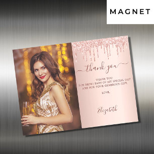 Geburtstag Rose gold Glitzer Foto Magnet vielen Da
