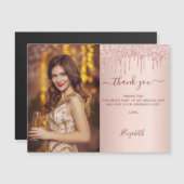 Geburtstag Rose gold Glitzer Foto Magnet vielen Da (Vorne/Hinten)