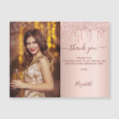 Geburtstag Rose gold Glitzer Foto Magnet vielen Da (Vorderseite)