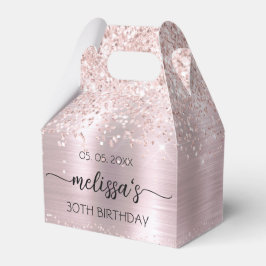 Geburtstag Rose Gold Glitzer Rosa Monogramm Name Geschenkschachtel