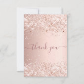 Geburtstag Rose Gold Glitzer Staub danke (Vorderseite)