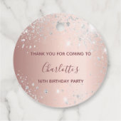 Geburtstag Rose gold silber Glitzer Staub danke Geschenkanhänger (Rückseite)