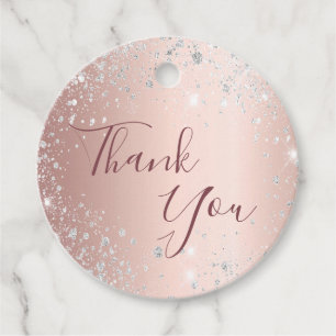 Geburtstag Rose gold silber Glitzer Staub danke Geschenkanhänger
