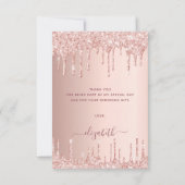 Geburtstag Rose Gold Tropfen danke (Rückseite)