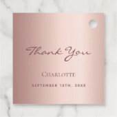 Geburtstag Rose goldbedanken Sie sich Geschenkanhänger (Rückseite)