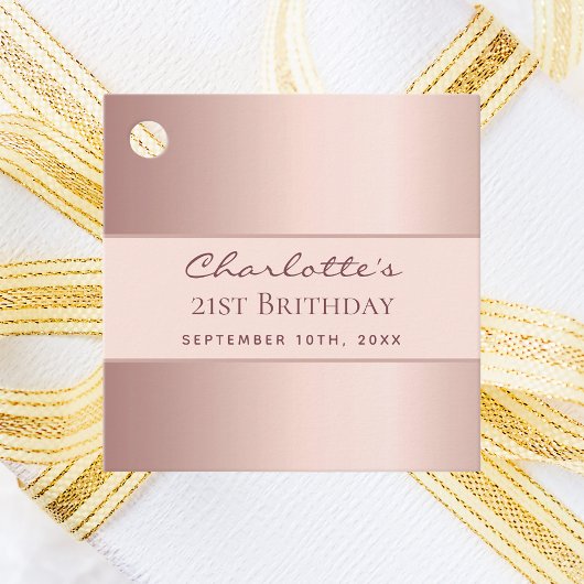 Geburtstag Rose goldbedanken Sie sich Geschenkanhänger