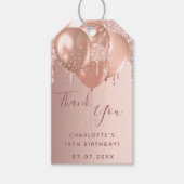 Geburtstag Rose Goldrot Glitzer Tropfen vielen Dan Geschenkanhänger (Vorderseite)