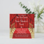 Geburtstag roter Teppichhollywood-Bonbon-16 laden Einladung (Stehend Vorderseite)