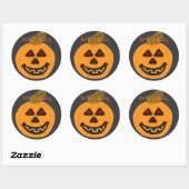 Geburtstag Runde Sticker Lächeln Halloween Pumpkin (Blatt)