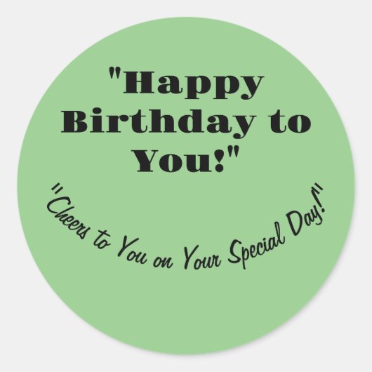 GEBURTSTAG RUNDER AUFKLEBER (Vorderseite)
