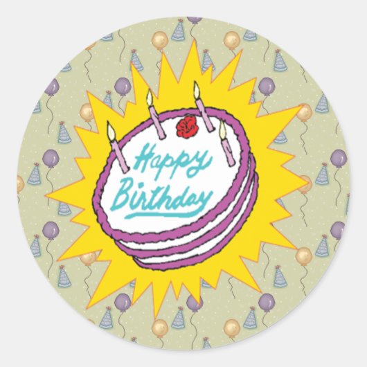 Geburtstag Runder Aufkleber (Vorderseite)