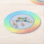 Geburtstag runder pappuntersetzer (Angewinkelt)