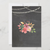 Geburtstag Rustikal rosa Blüte Hübsche Einladung (Rückseite)