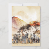 Geburtstag Safari Tiere Geburtstag Einladung (Rückseite)