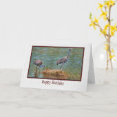 Geburtstag, Sandhill Kran-Familien-Karte Karte (Gelbe Blume)