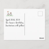 Geburtstag Save the Date Postkarte (Rückseite)