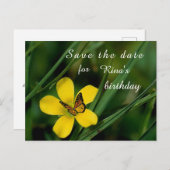 Geburtstag Save the Date Postkarte (Vorne/Hinten)
