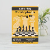 Geburtstag Schach Party Einladung Spaß Spiel Thema (Stehend Vorderseite)