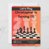 Geburtstag Schach Party Einladung Spaß Spiel Thema (Vorderseite)