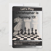 Geburtstag Schach Party Einladung Spaß Spiel Thema (Vorderseite)