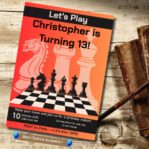 Geburtstag Schach Party Einladung Spaß Spiel Thema
