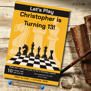 Geburtstag Schach Party Einladung Spaß Spiel Thema