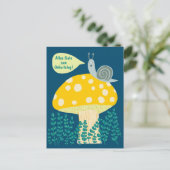 Geburtstag Schnecke auf Magischen Pilz Niedlich Postkarte (Stehend Vorderseite)