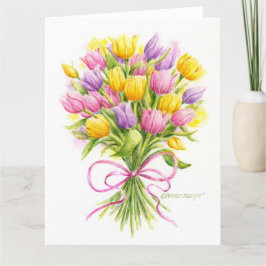 Geburtstag Schöne Tulip Bouquet Big Grußkarte Dankeskarte