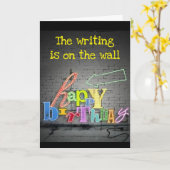 **GEBURTSTAG** SCHREIBEN AM WALL GEBURTSTAG KARTE (Gelbe Blume)