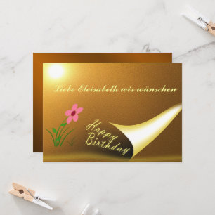Geburtstag, Schrift, Vorlage, Blume Karte