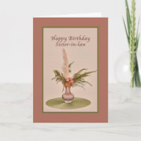 Geburtstag, Schwägerin, Vase Rosen und Farne
