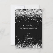 Geburtstag schwarz silber Glitzer Staub danke (Rückseite)