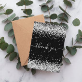 Geburtstag schwarz silber Glitzer Staub danke